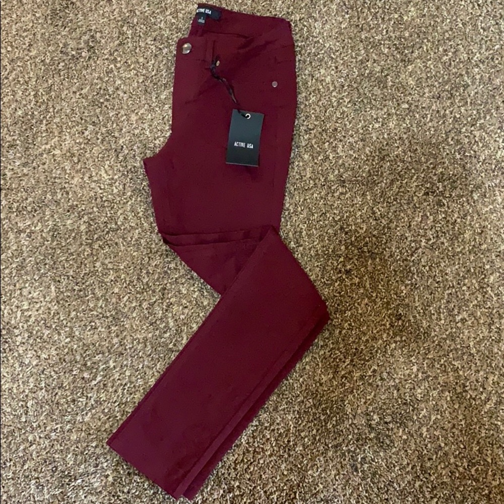 Burgundy Skinny Jeggings